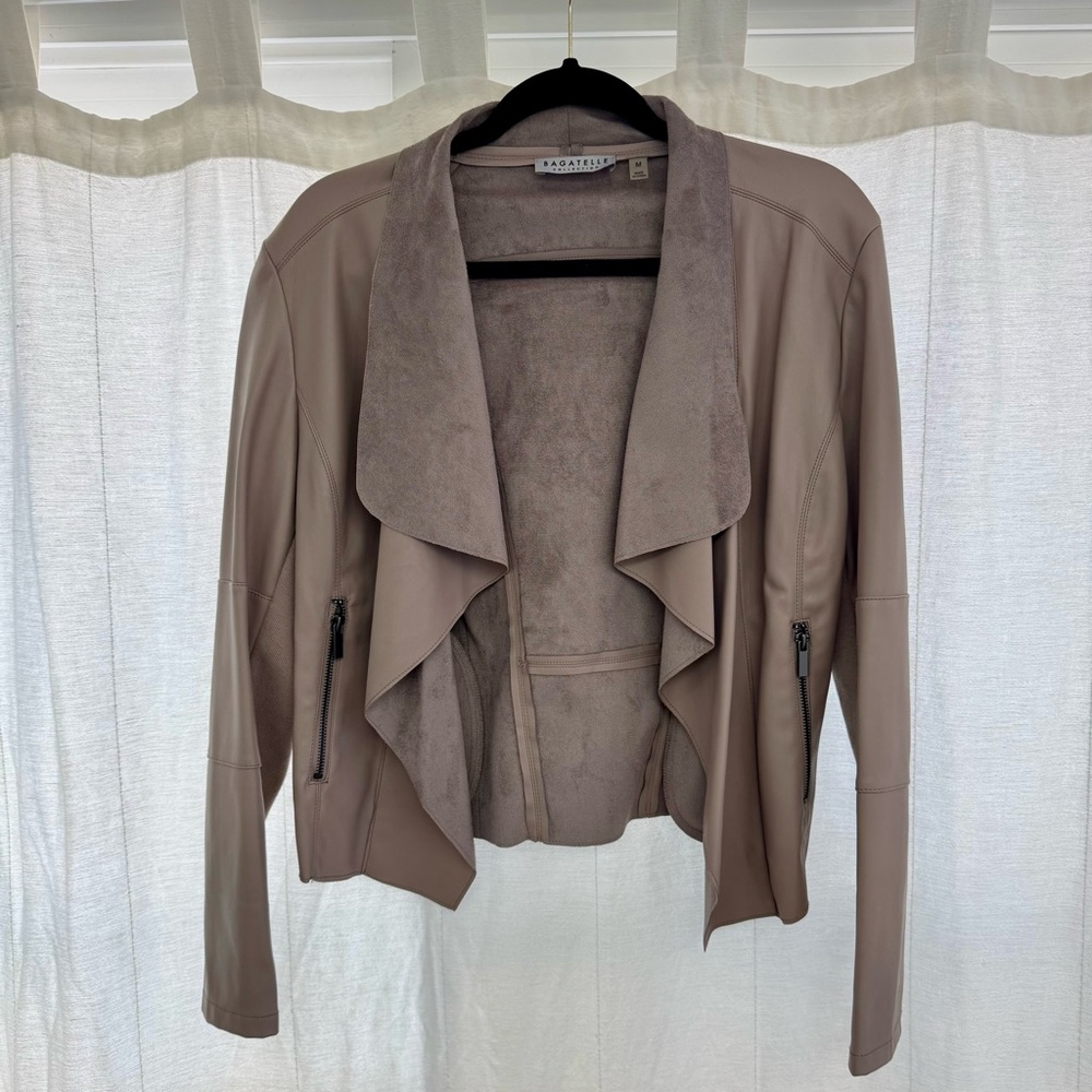 Bagatelle waterfall jacket in tan, size M